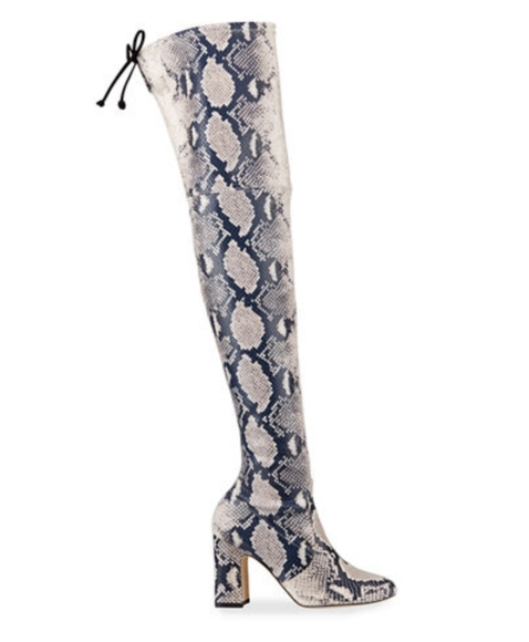 Stuart Weitzman OTK Boots Snake Print - Picture 3 of 7